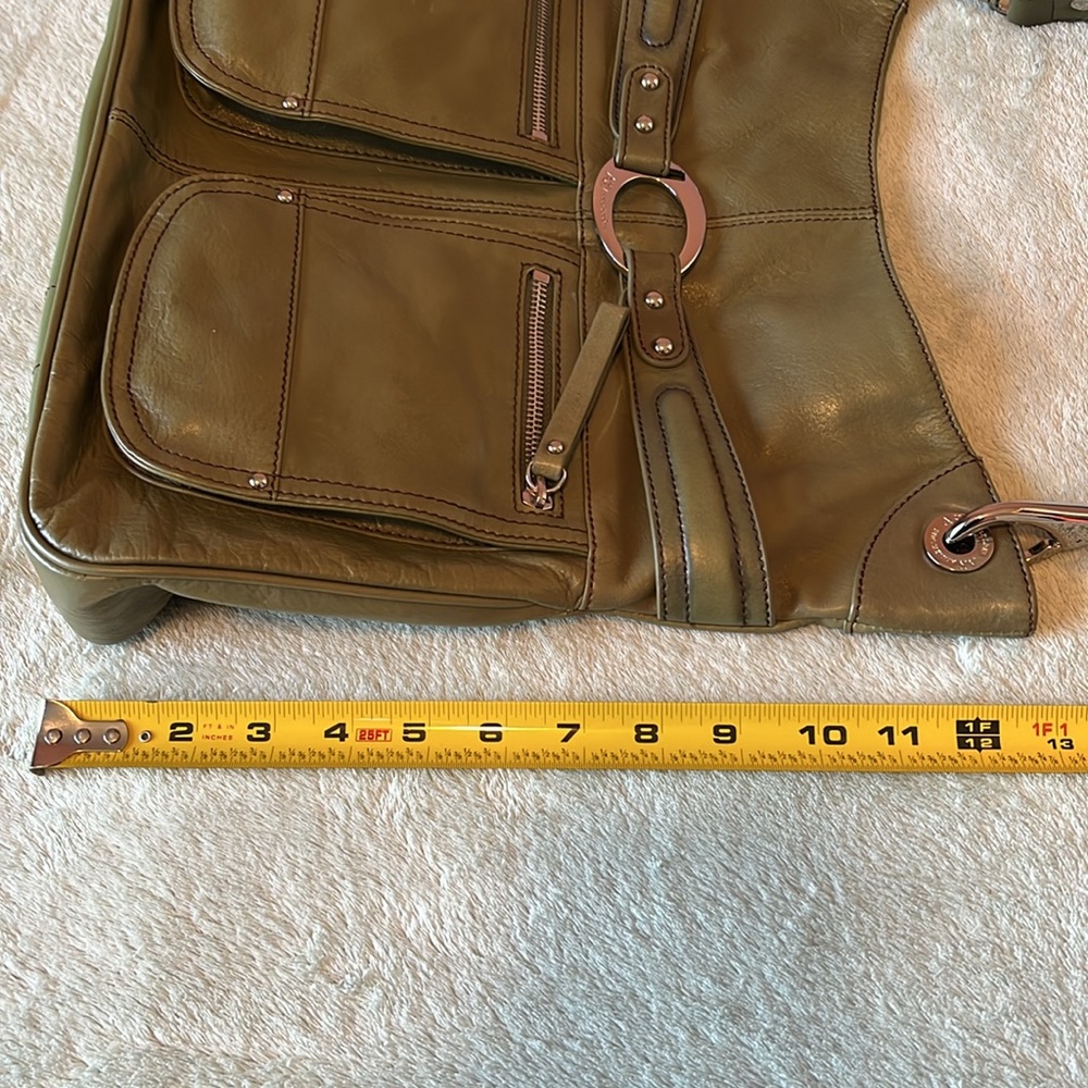 Anne Klein Leather Purse Shoulder Bag Army Olive Green - Picture 8 of 13